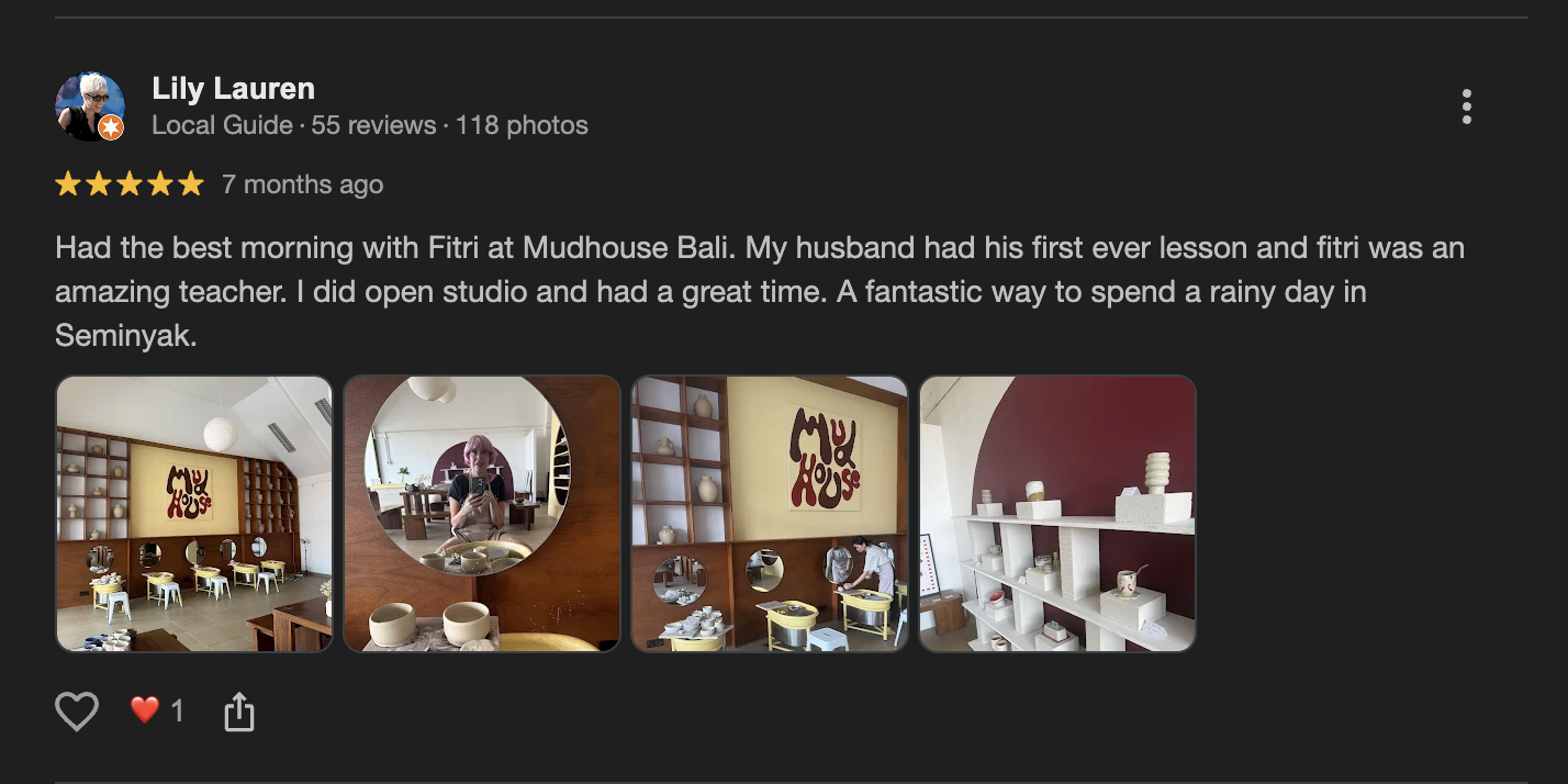 5-star Google review from Lily Lauren